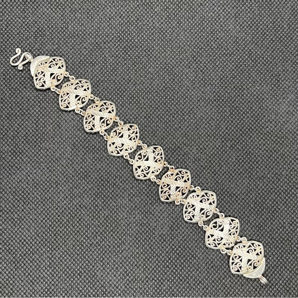 Vintage Sterling Silver Filigree Bracelet